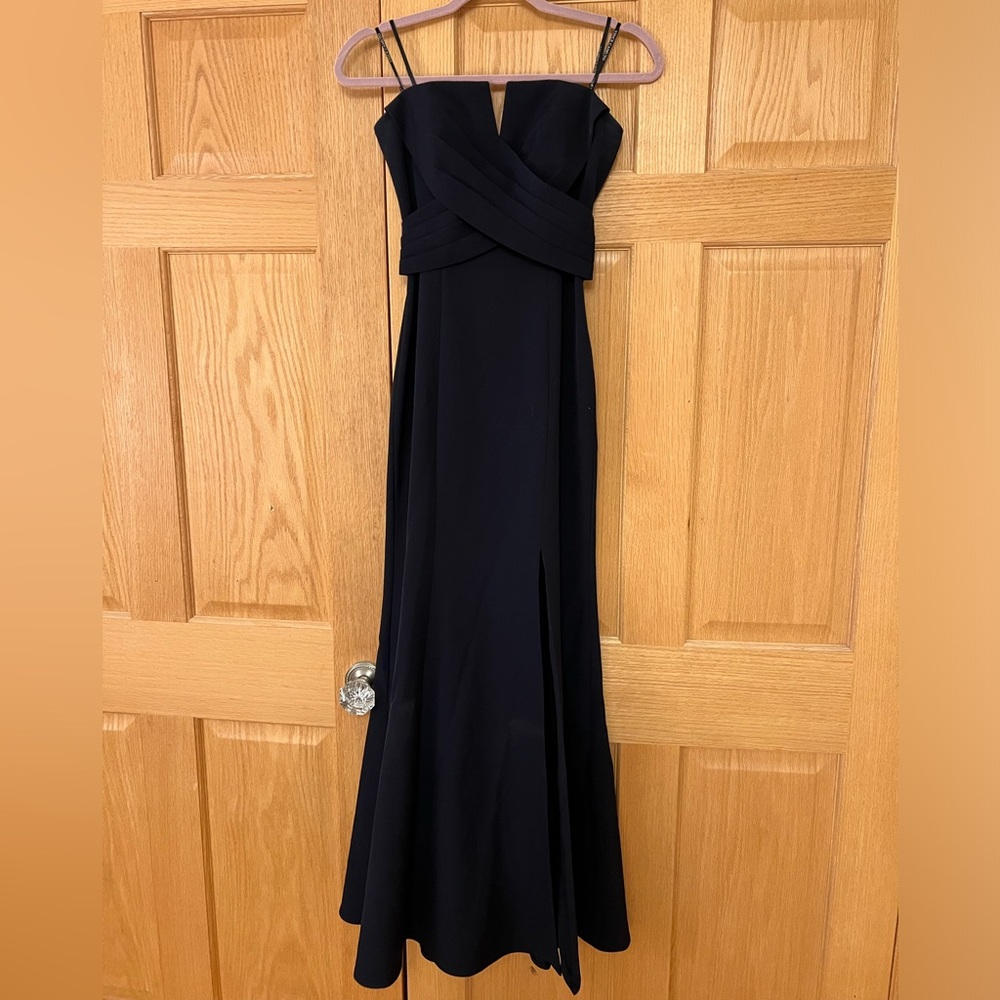 Vince Camuto Navy Strapless Gown